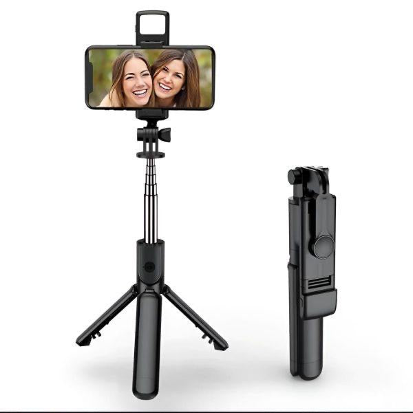 4 in 1 Selfei stick tripod with light and bluetooth remote [Foldable and Extendable (70cm) Mobile holder